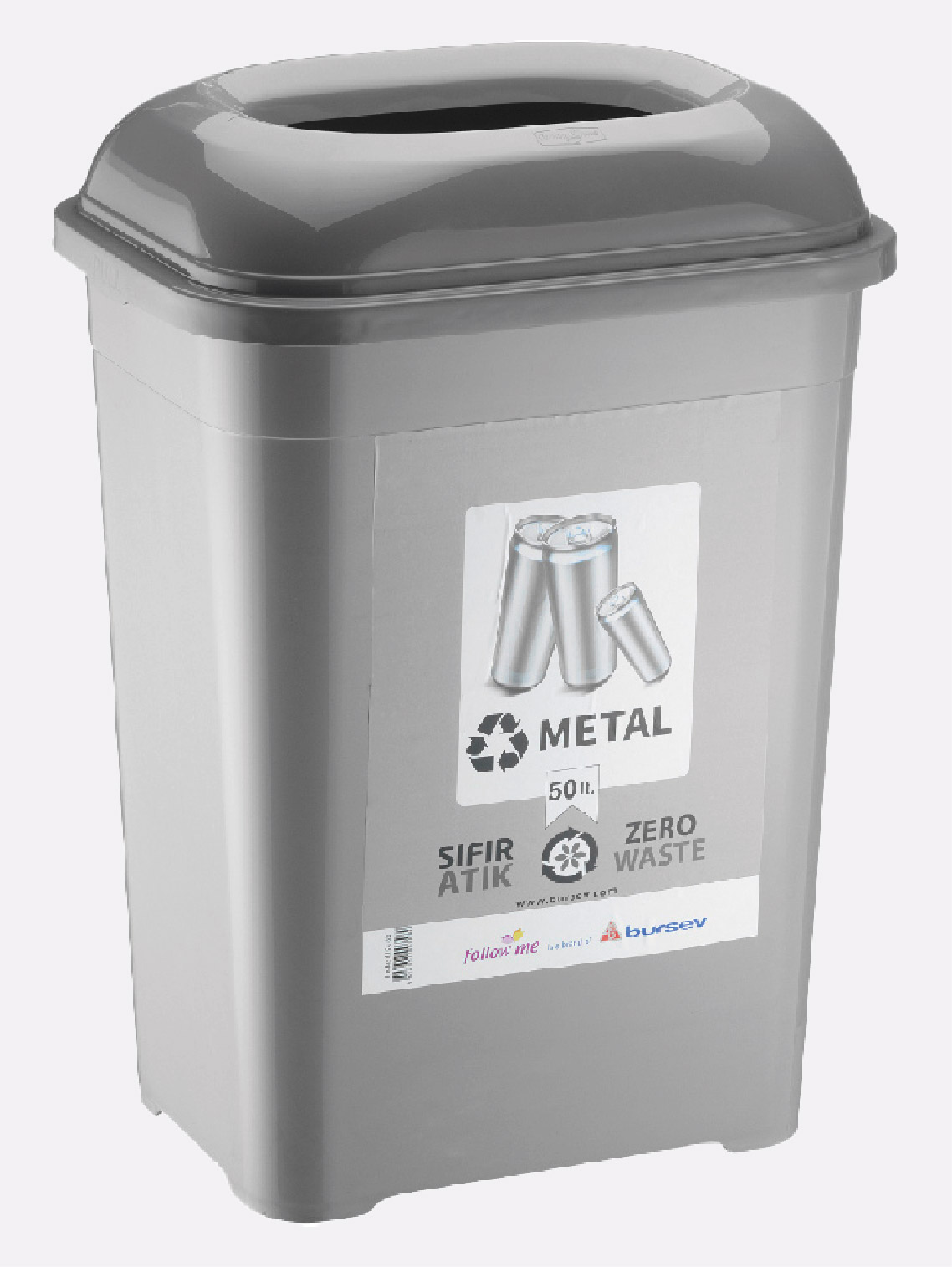 Waste Dustbin For Metal - 50 Lt